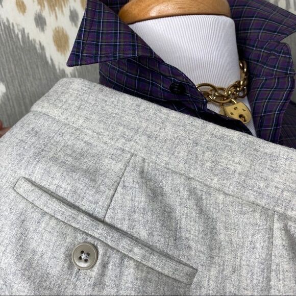 Ralph Lauren Pale Grey Heather Melange Wool Blend Tapered Trouser - Picture 9 of 9